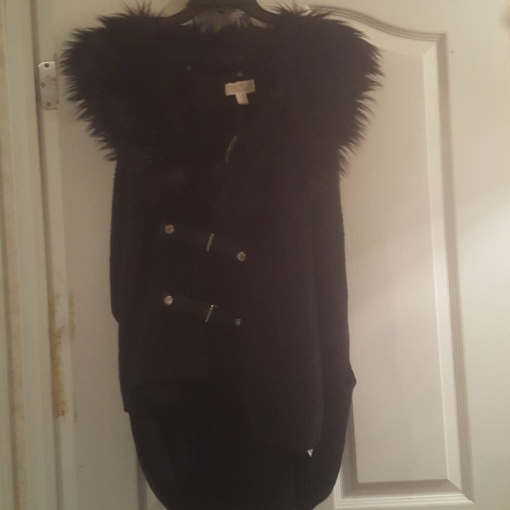Michael Kors Faux Fur Sweater Vest